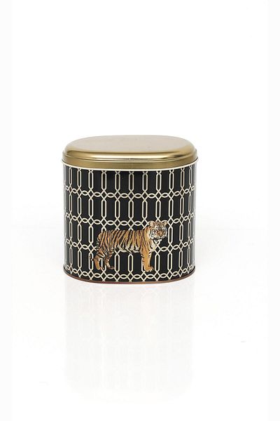 EVLE Ef004-f3 Safari Tiger Patterned Oval Metal Storage Container 11x15 Cm