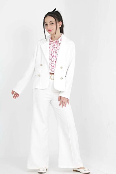 Wild Flower Set 3 piese pentru fete Set combinat Blazer Jachetă-Bluză-Pantaloni Eid Costume pentru ocazii speciale