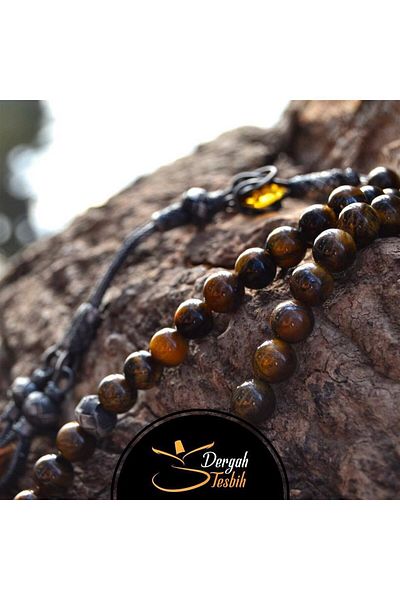 dergah tesbih Stoned Tiger Wedger Kazaziye Rosary - Brr50