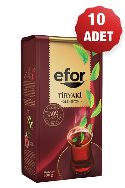 EFOR ÇAY Black Tiryaki Bulk Tea - 500gr x 10 Pieces