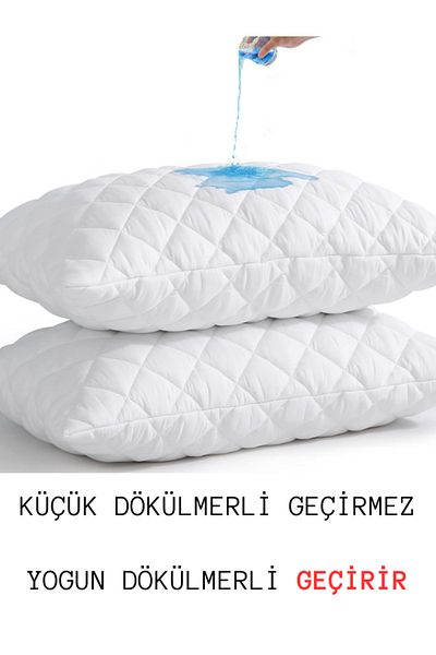 VESSİNOHOME Pachet de 2 husă de pernă matlasată, din microfibră, cu fermoar, albă