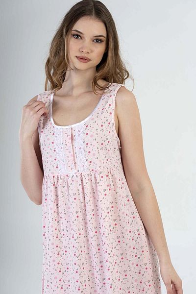 VİENETTA Women's Zero Sleeve Pink Nightgown C2T7N1161