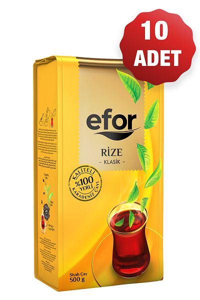 EFOR ÇAY Rize Classic Black Bulk Tea - 500gr X 10 Pieces