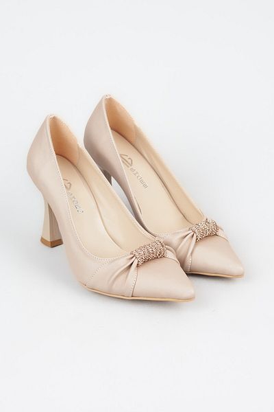 Adım Adım Women's Nude Color Square Heeled Shoes
