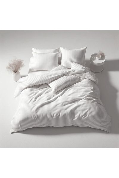 Otel Concept Striped Cotton Satin Duvet Cover Set 83 Strings - Single