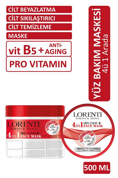 LORENTİ Vitamin B5 4 in 1 Face Care Mask