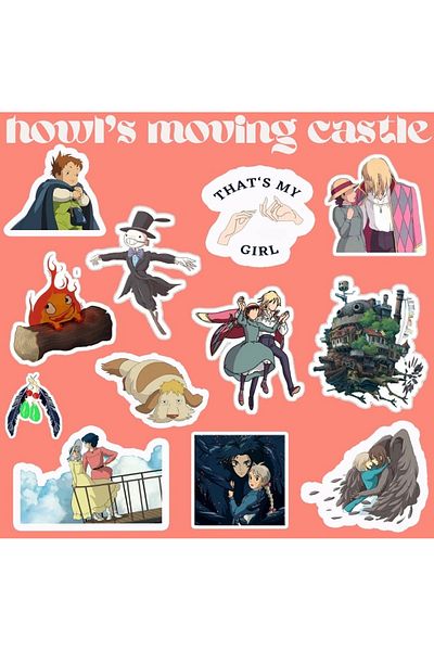 Pufidik Howl's Moving Castle - Σετ αυτοκόλλητων για φορητό υπολογιστή για φορητό υπολογιστή