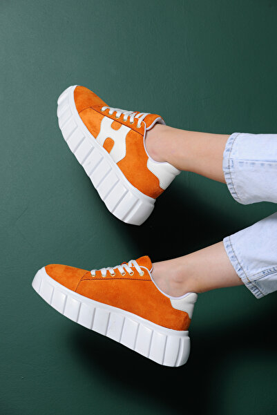 Sibel Durmaz Flower Orange Sneakers