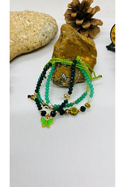 Porsuk Alternatif E Handmade Czech Glass Crystal Bead Women's Bracelet