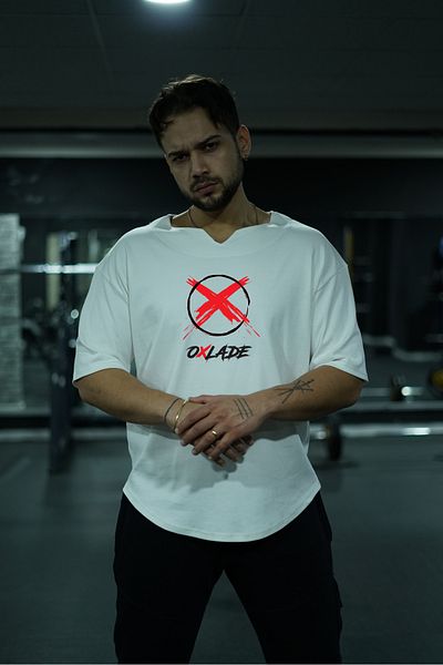 Oxlade Λευκό μπλουζάκι Oversize [ Oxlade] Elite Ύφασμα 100% Βαμβάκι OXLADE ®