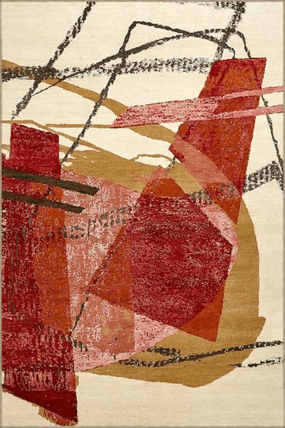 Rugs Modern Halı Red Themed Mixed Abstract Patterned Fringed Modern Decorativ...