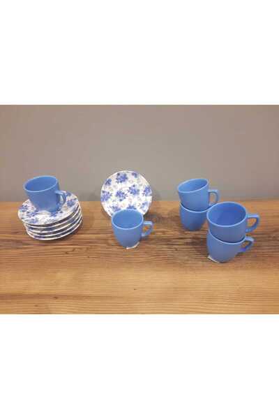 Keramika KERAMİKA 12 PARÇA 6 KİŞİLİK KAHVE FİNCAN TAKIMI MAGİC