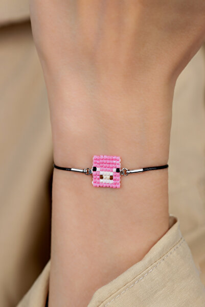 Kübüşün Atölyesi Miyuki Minecraft Bileklik - El Yapımı - Pig Minecraft