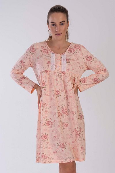 VİENETTA Women's Long Sleeve Puppy Nightgown C4T7N3161