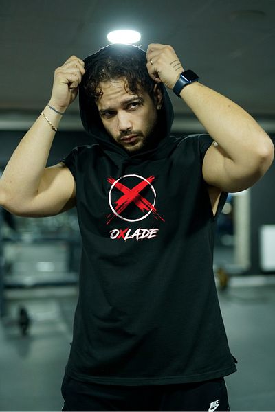 Oxlade Sports Tank Top Gym Hooded Fitness ATHLETE 100% Cotton Quality Fabric Oxlade®