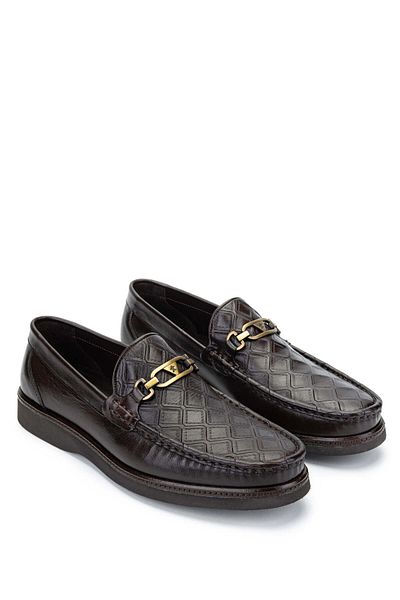 Tamer Tanca Men's Brown Genuine Leather Loafer Shoes