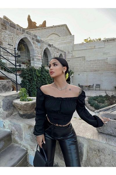 ELBEY Balloon sleeve blouse with waist ties