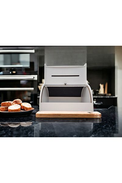 woodluck Wooden Towel Napkin Holder, with Storage Eyes, Top Shelf Slider Cover Bread Holder