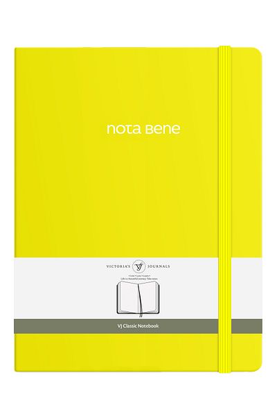Victoria's Journals دفتر ملاحظات كلاسيكي بغطاء صلب من Nota Bene، مقاس 19x25 سم، مخطط
