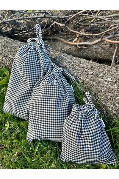 Sumicorn Design حقيبة قماش سوداء صديقة للبيئة - مجموعة من 3 قطع مع القماش الق...