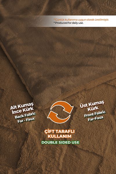 Evlen Home Collection Плюшена мека двустранна завивка Welsoft 1 бр. Floy Brown