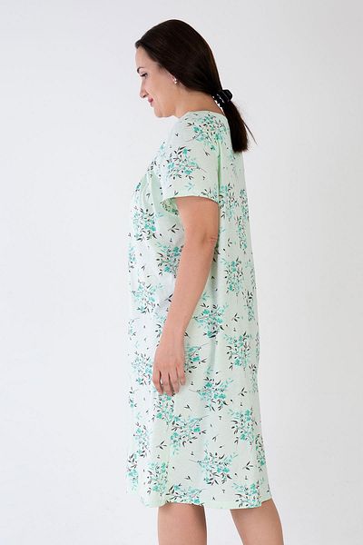 VİENETTA Women's Large Size Short Sleeve Green Nightgown C9T8N3161