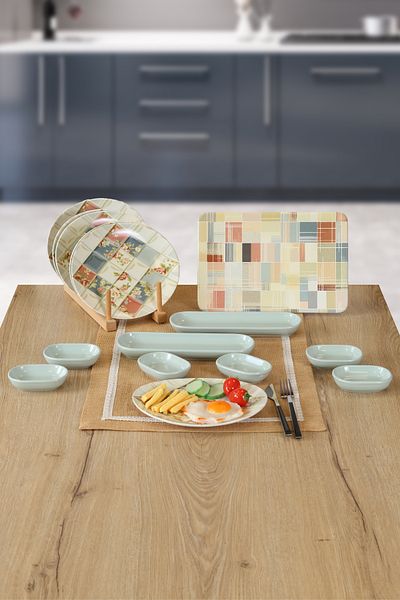Keramika Algorithmic 15 Piece Breakfast Set for 6 People
