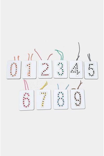 kutuTR Learning Wooden Numbers Hand Muscle Skill Development Stringing Children's Play Set