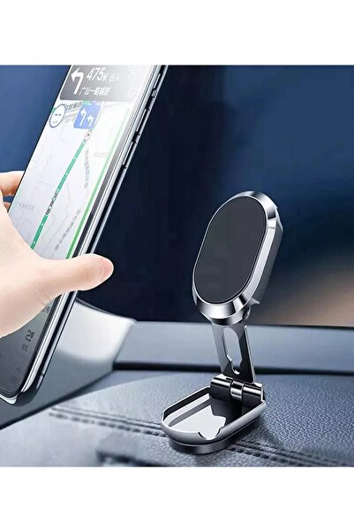MyBlack Metal Katlanır Mıknatıslı Telefon Tutucu Yüksek Kaliteli 360 Dönerli ...