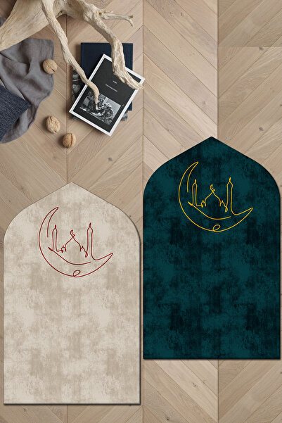 COZIE HOME Dijital Baskı Seccade Çift Seccadesi Minimalist Desenli Seccade Pr...