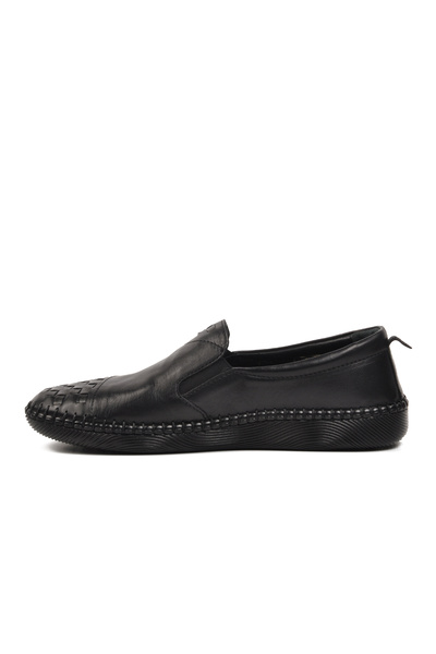 AYAKMOD 04132 Black Genuine Leather Women's Casual Shoes