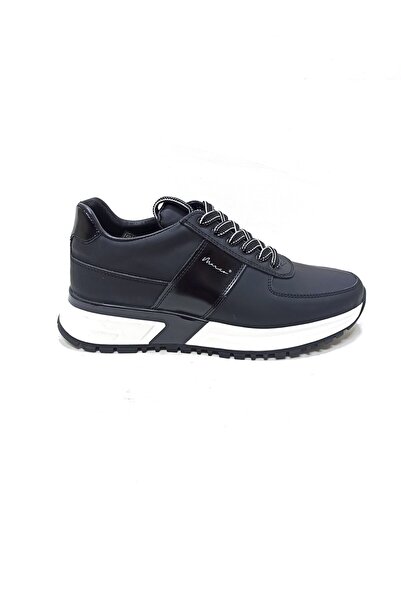 MARCOMEN SİYAH DERİ ERKEK SNEAKER AYAKKABI