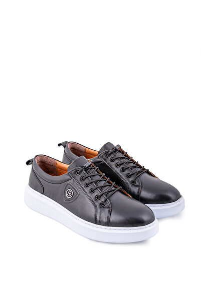 VENZA GENUINE LEATHER MEN'S CASUAL SHOES BLACK MILANO SERIES