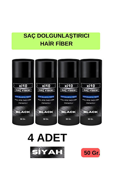 xi10 4 ADET Saç Dolgunlaştırıcı Siyah Saç Tozu 50 Gr. Black Hair Fiber Topik