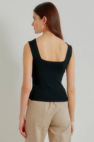 İLKCET MODA Tricotaj de damă fără mâneci cu gât pătrat