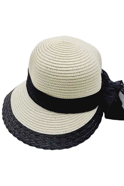 Mood Agenda Women's Bow Organic Straw Summer Hat