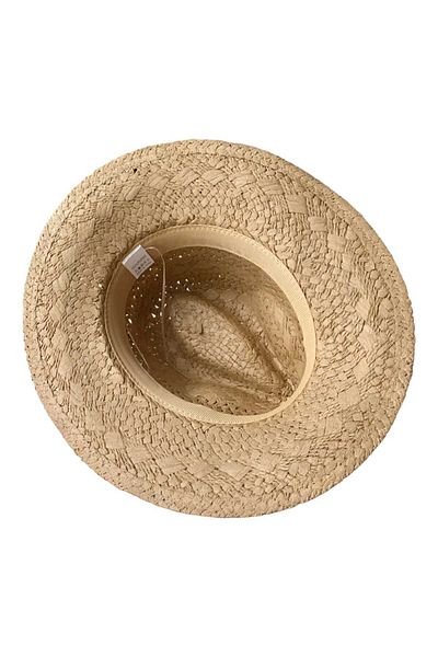 Trenderrs Унисекс лятна плетена сламена шапка Fedora от органичен материал
