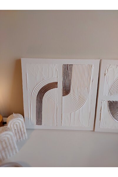 IREM ART Dokulu 3 Boyutlu Soyut El Yapımı Tablo