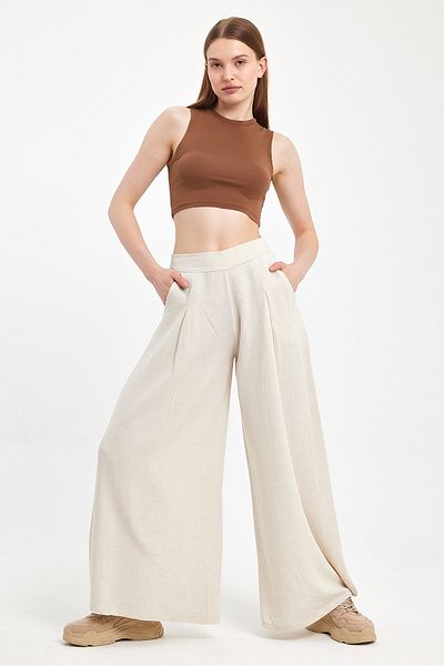 AllVision Wide Leg Linen Women's Trousers