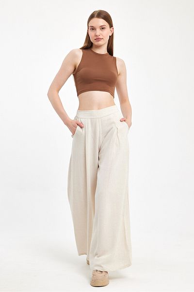 AllVision Wide Leg Linen Women's Trousers