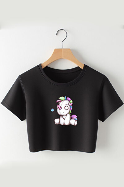 Vordevia Jednorog Štampano 2024 Koquette Moda Oversize kroj okrugla kragna Sk...