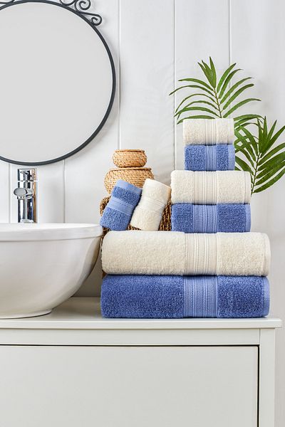 TABEA HOME Rei 8-Piece 100% Cotton Bathroom Set - Eksta Soft and High Absorbency