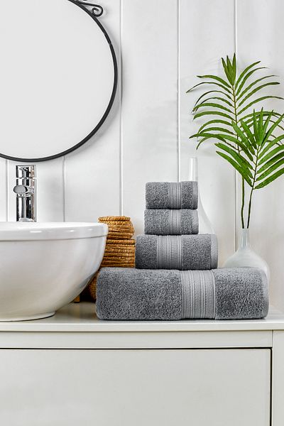 TABEA HOME Σετ μπάνιου Rei 4 τεμαχίων - 100% βαμβάκι, εξαιρετικά μαλακό, υψηλής απορροφητικότητας