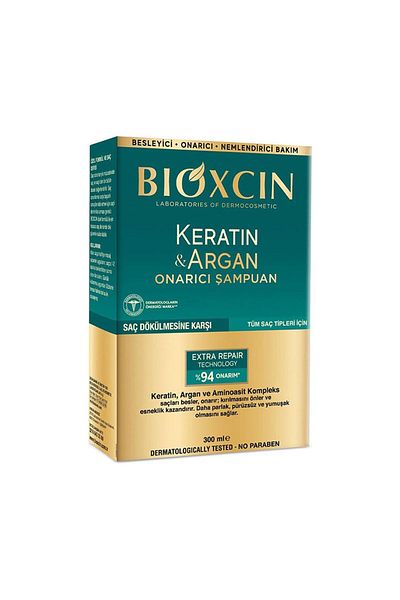 Bioxcin 300 ml Keratin and Argan Repairing Nourishing-Repairing-Moisturizing Care Shampoo