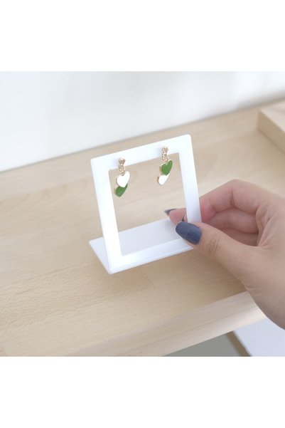 Kpleksi Danny 3-Piece Earring Holder White Stand Jewelry Organizer Organizer for Exhibition and Photo Shoots