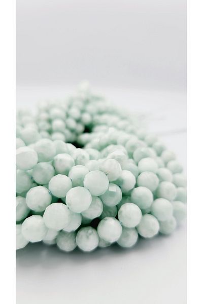 Yüksel Boncuk Σειρά από φυσική πέτρα 8 mm Larimar Faceted Cut