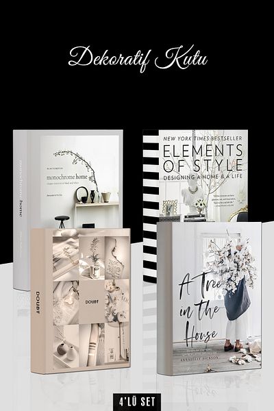 yhfoto 4-Piece DECORATIVE BOX - BOOK DECOR BOX - 4 PIECES