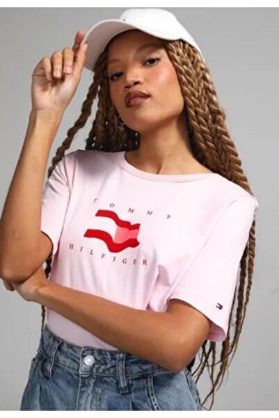 Tommy Hilfiger Organıc Cotton Reg Flock Flag Printed T-shirt