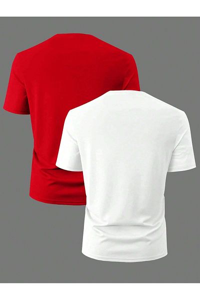 DAXİS Sportwear Company Pack of 2 Unisex Printed Oversize Crew Neck T-shirt