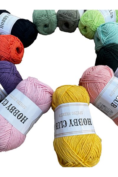hobby club 100% Cotton Punch and Amigurumi Thread Set 11 Pieces
